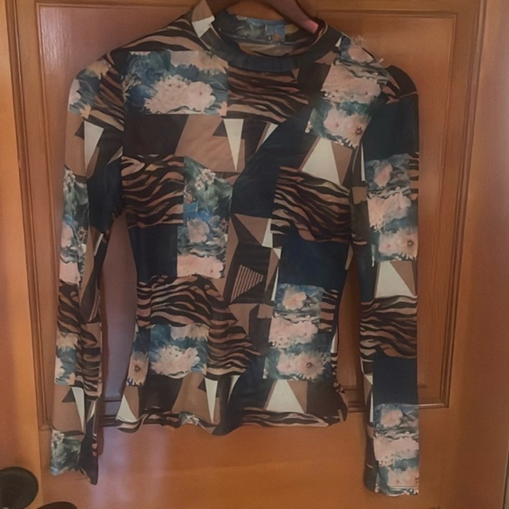 Sheer long sleeve top